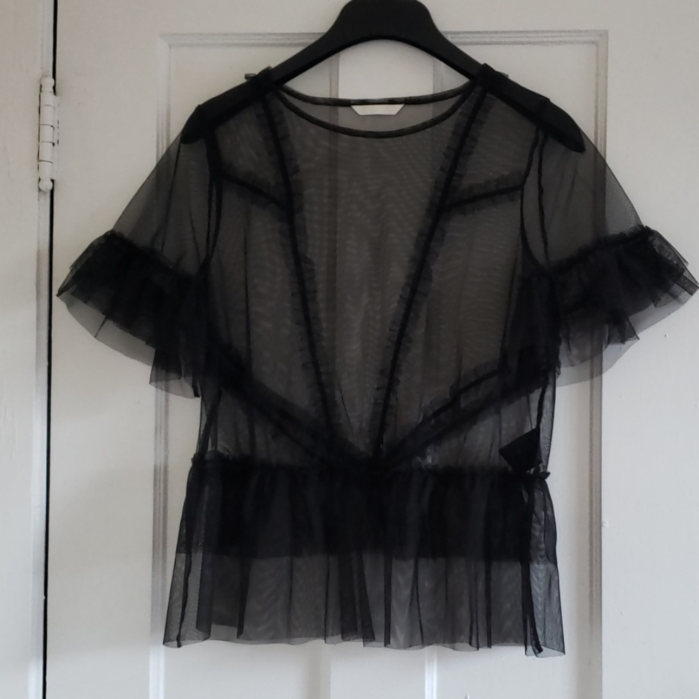 Tulle ruffle Top